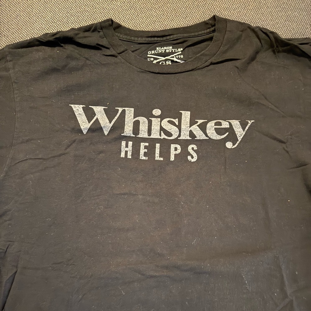 Grunt Style Black Tee with Whiskey Helps Print